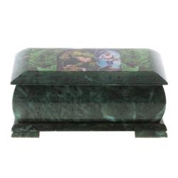 Шкатулка &quot;Хозяйка медной горы и Данила мастер&quot; змеевик 25х13,5х11 см — 