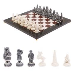 Шахматы &quot;Северные народы&quot; доска 40х40 см лемезит мрамор — 