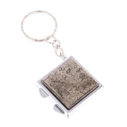 Складное зеркало брелок из камня пирит квадратное — 
