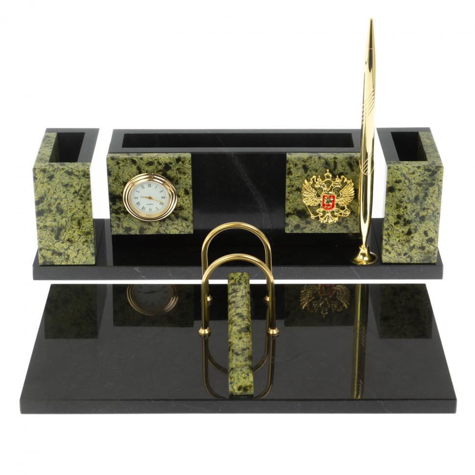 Настольный набор "Люкс" змеевик фото 1 — 