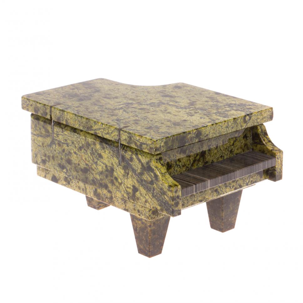 Шкатулка "Рояль" из змеевика 10х14х8 см фото 1 — 