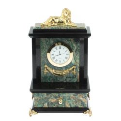 Часы &quot;Лев&quot; с ящиком камень березит 16х11х24 см — 