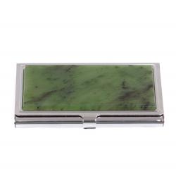 Карманная визитница с нефритом цвет серебро — 