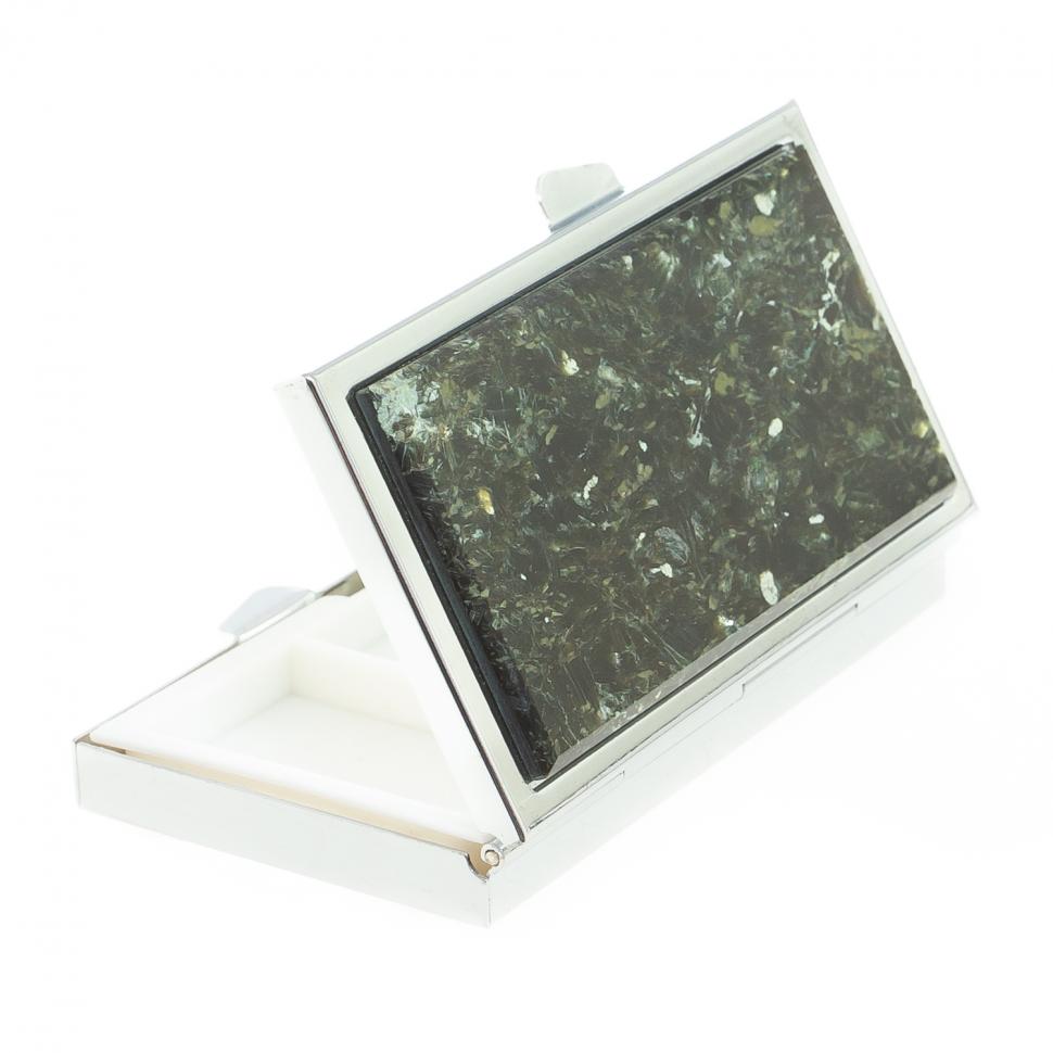 Таблетница на 3 отделения камень мусковит цвет серебро фото 1 — 