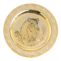 Тарелка с гравюрой &quot;Кабан&quot; 22,5 см Златоуст — 