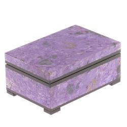 Шкатулка из камня чароит 9,5х6,5х4,5 см — 
