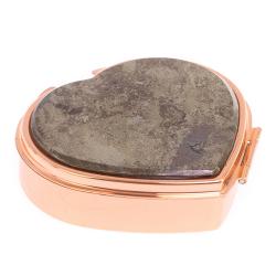 Таблетница &quot;Сердце&quot; на 3 отделения камень борнит цвет красное золото — 