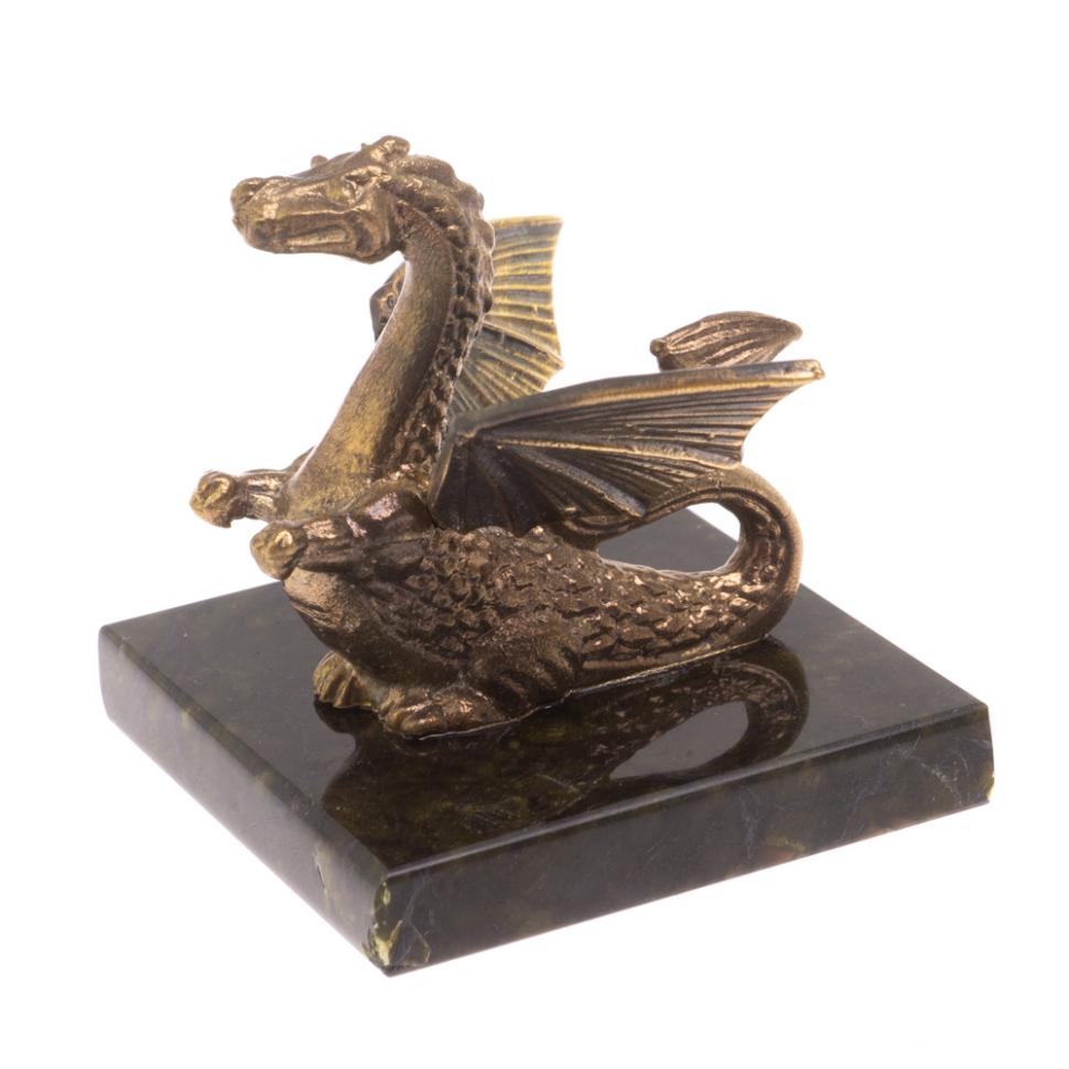 Статуэтка из бронзы "Дракон с крыльями" 5х5х6 см фото 1 — 