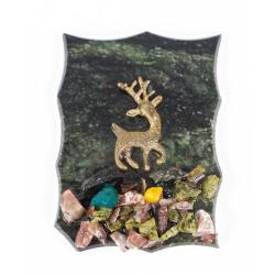 Сувенирный магнит &quot;Серебряное копытце&quot; камень змеевик — 