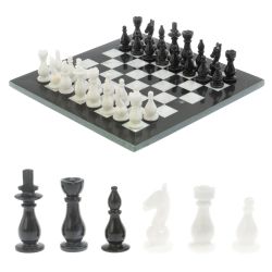 Шахматы из мрамора &quot;Классические&quot; люкс доска 30х30 см — 