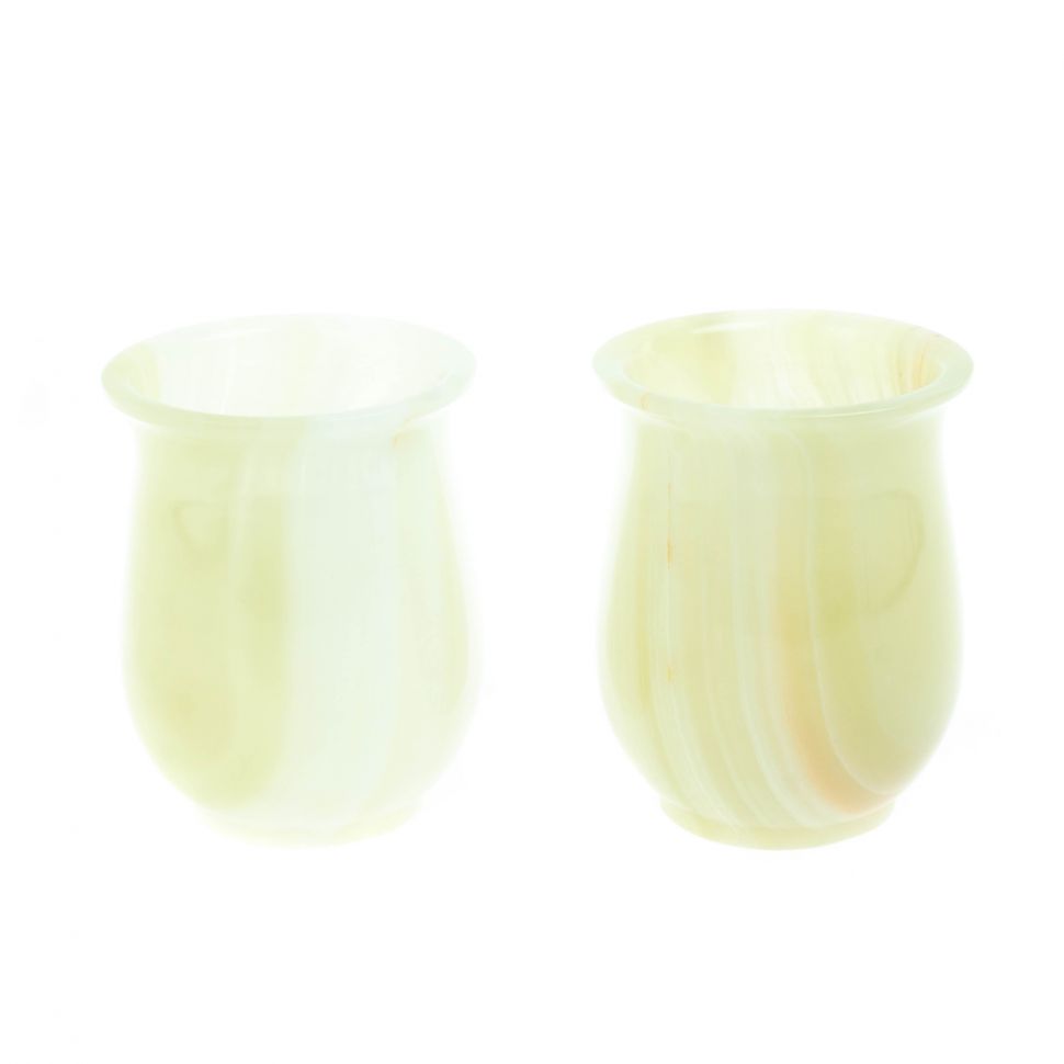 Набор стаканов 2 шт из оникса в футляре 7,5х7,5х9,5 см (3х4) фото 1 — 