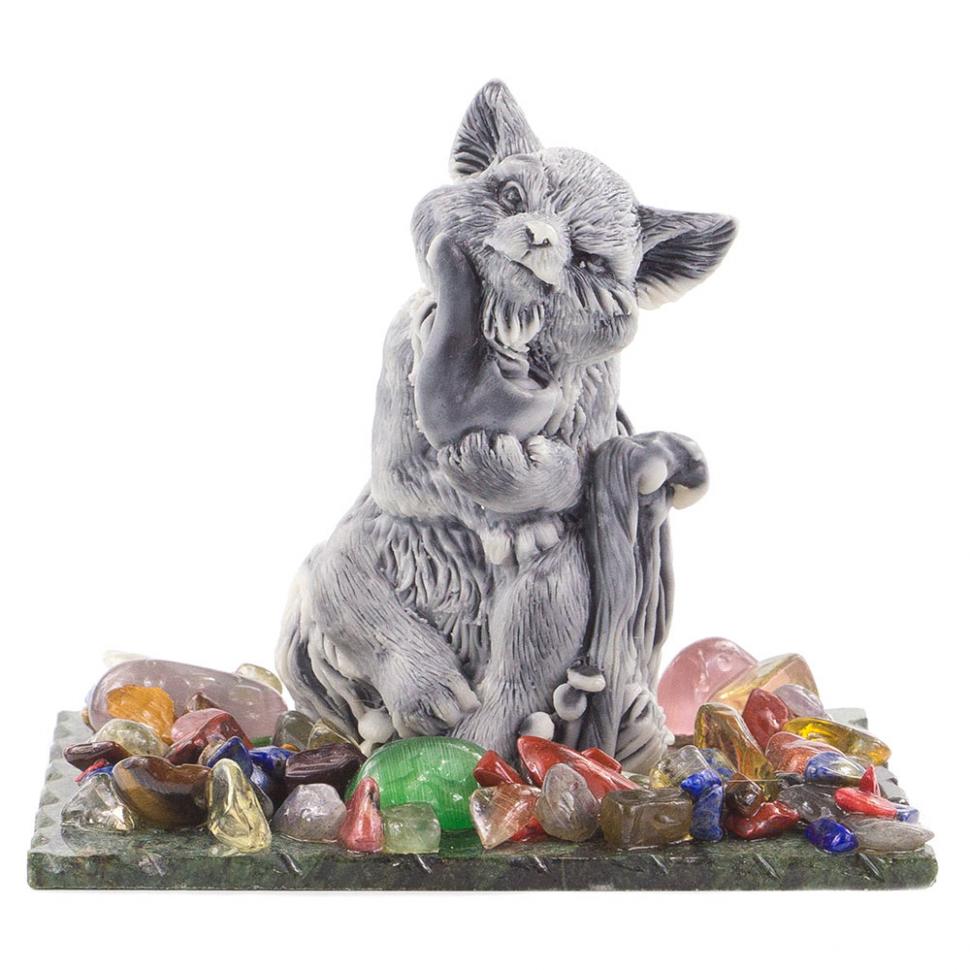 Сувенир из мрамолита "Лиса с трубкой" фото 1 — 