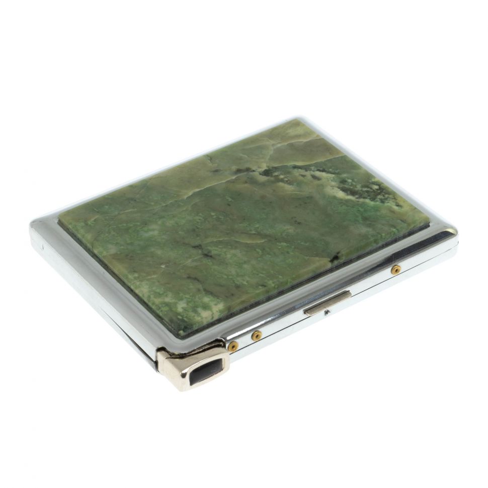 Портсигар 10 сигарет с зажигалкой камень жадеит фото 1 — 