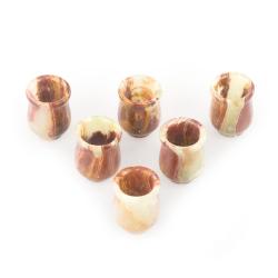 Стопки для водки из оникса 20 мл набор 6 шт 3,8х4,8 см в футляре (1,5х2) — 