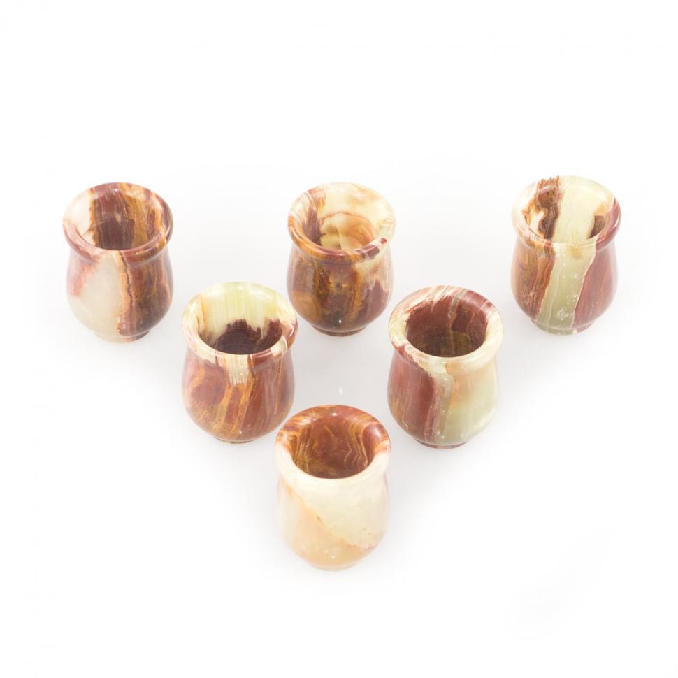 Стопки для водки из оникса 20 мл набор 6 шт 3,8х4,8 см в футляре (1,5х2) фото 1 — 