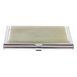 Карманная визитница с белым нефритом цвет серебро — 