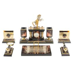 Настольный набор из яшмы &quot;Конь на дыбах&quot; Златоуст — 