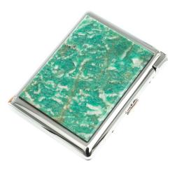 Портсигар на 20 сигарет с зажигалкой камень амазонит — 