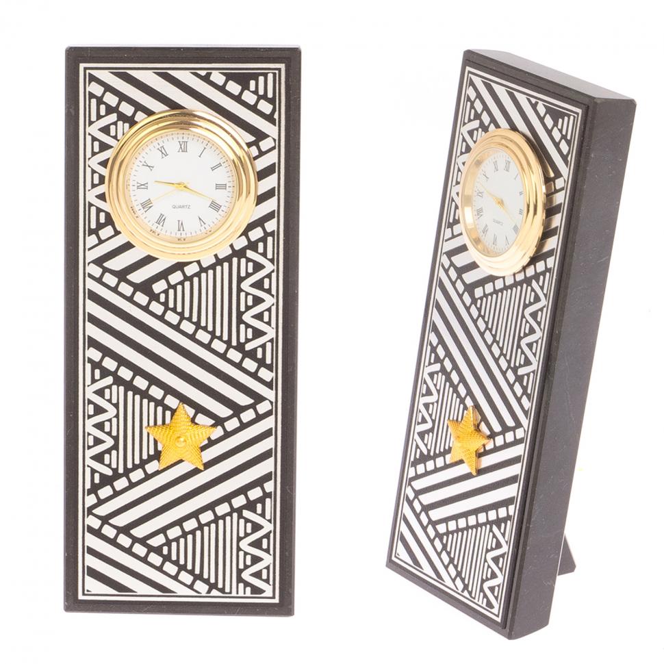 Часы "Погон генерал" цвет серебро камень змеевик прямоугольные фото 1 — 