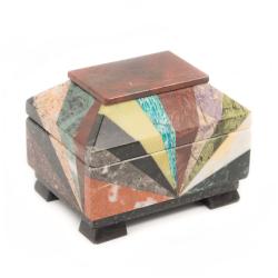 Ларец из камня Мозаика малый 12х9х8,5 см — 