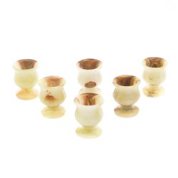 Набор рюмок из оникса 6 шт в футляре 20 мл 3,8х4,5см (1,5х2) — 