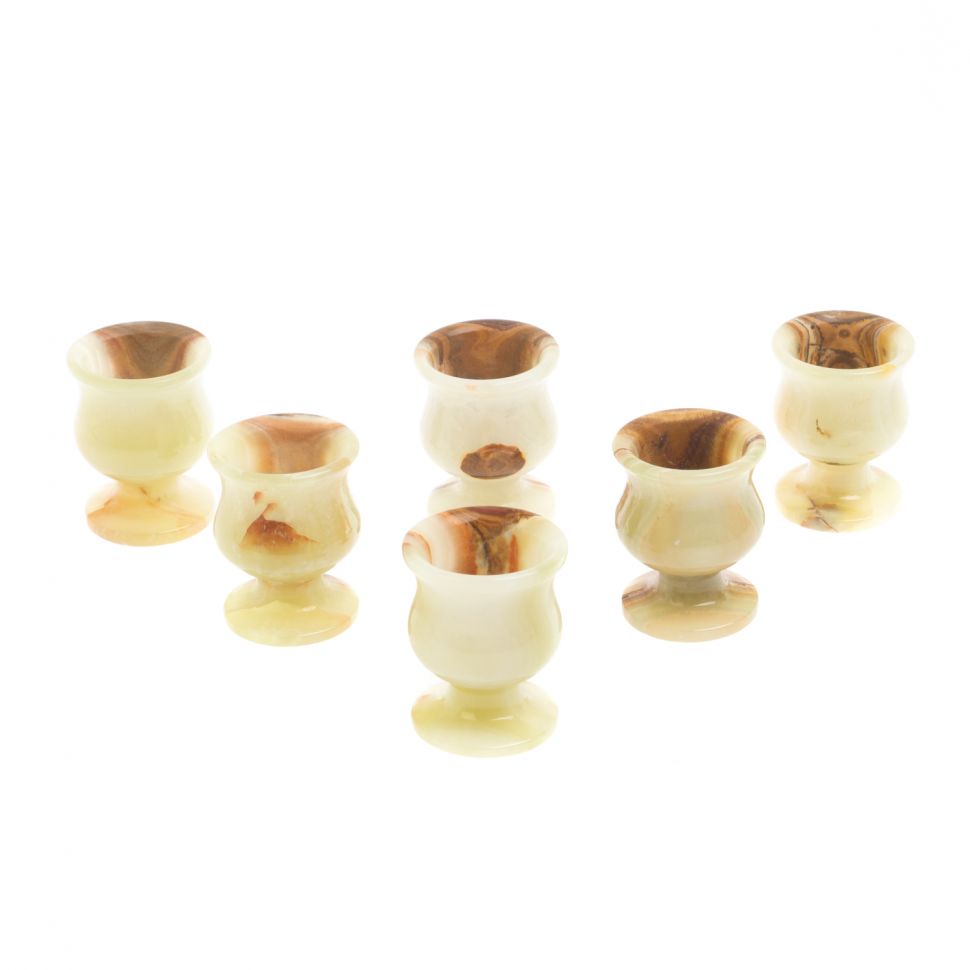 Набор рюмок из оникса 6 шт в футляре 20 мл 3,8х4,5см (1,5х2) фото 1 — 