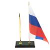 Подставка под ручку с флагом РФ из малахита 9,5х6,5х25 см фото 1 — 