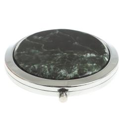 Зеркало круглое из камня серафинит цвет серебро — 