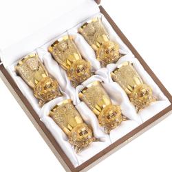 Подарочный набор стопки перевертыши &quot;Тигр&quot; 6 шт бронза Златоуст — 