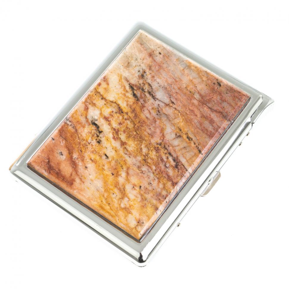 Портсигар на 10 сигарет с зажигалкой камень авантюрин фото 1 — 