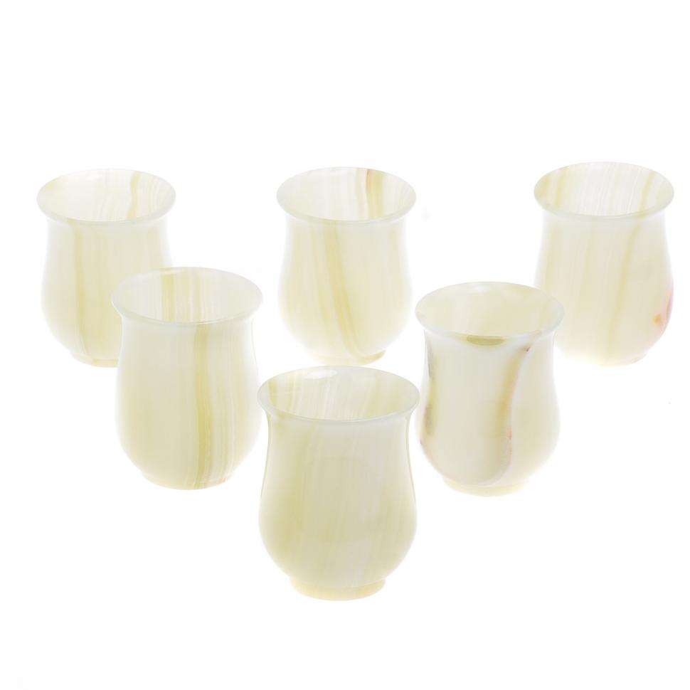 Набор стаканов из оникса 210 мл 7х7х9,5 см 6 шт в коробке (3х4) фото 1 — 