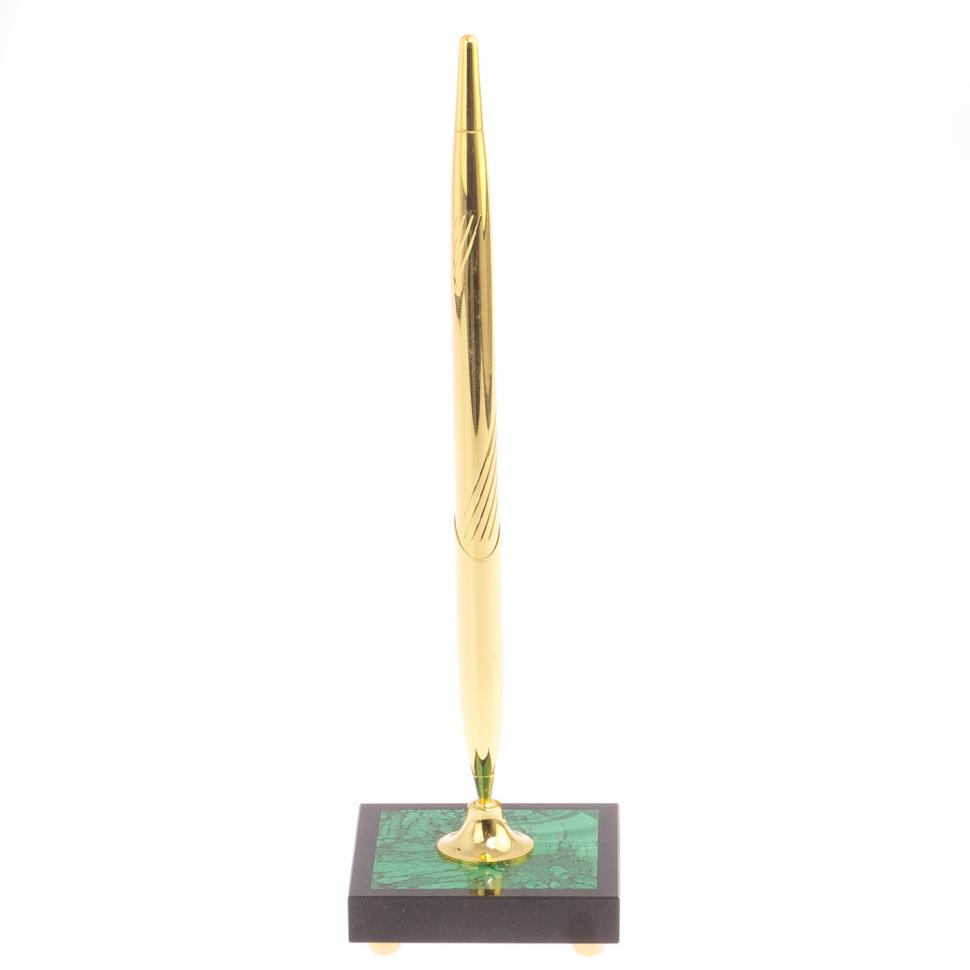 Подставка под ручку из малахита на ножках 6х6х21,5 см фото 1 — 