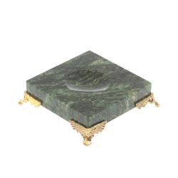 Подставка под шар из шабровскоого змеевика на ножках 7х7х2 см — 