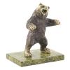 Статуэтка из бронзы "Медведь на задних лапах" камень змеевик фото 1 — 