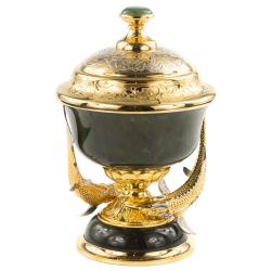 Икорница из нефрита &quot;Две стерлядки&quot; Златоуст — 