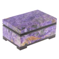 Каменная шкатулка из чароита 9х6х4 см — 