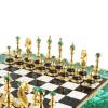 Подарочный набор шахматы и шашки "Царские" камень малахит Златоуст фото 5 — 