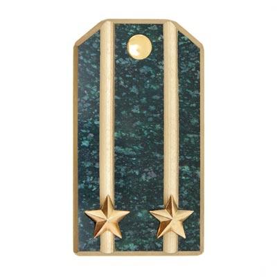 Магнит "Погон Подполковник" камень змеевик фото 1 — 