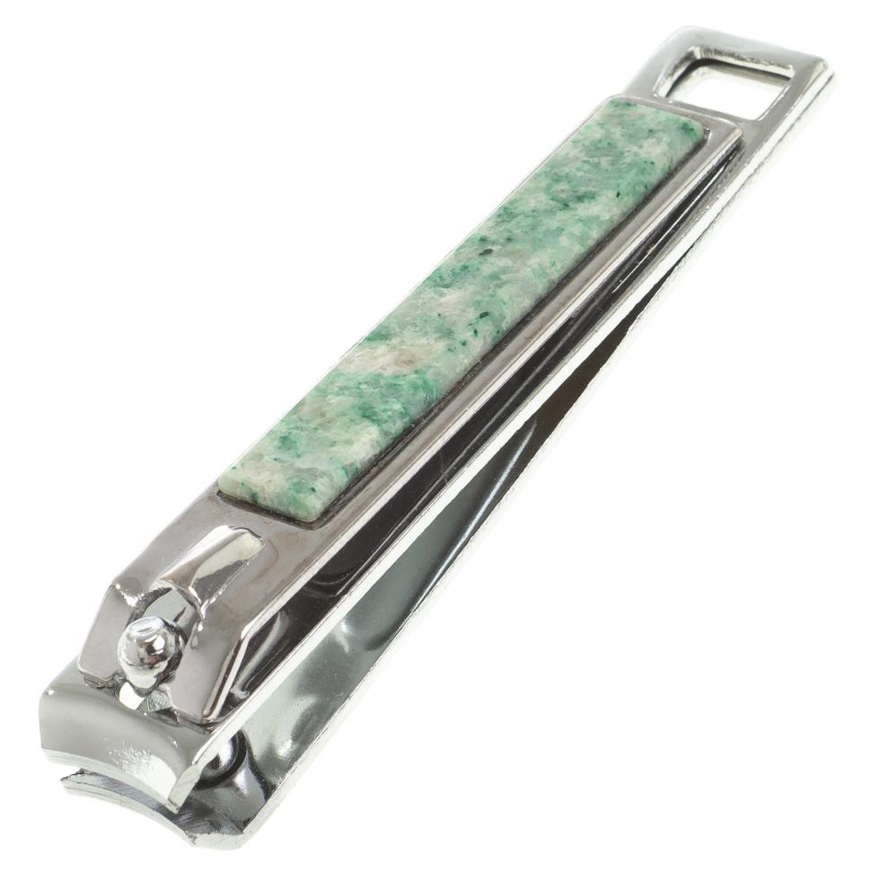 Кусачки для ногтей с камнем лиственит фото 1 — 