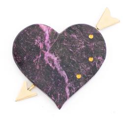 Магнит &quot;Сердце со стрелой&quot; камень змеевик — 