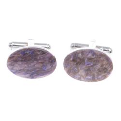 Запонки камень чароит овальные — 