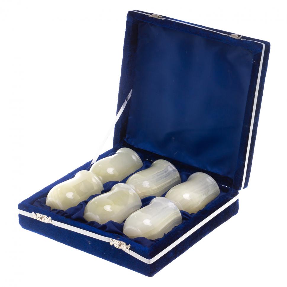 Набор стопок 60 мл 6 шт камень оникс 5,3х7 см (2х3) в футляре фото 1 — 