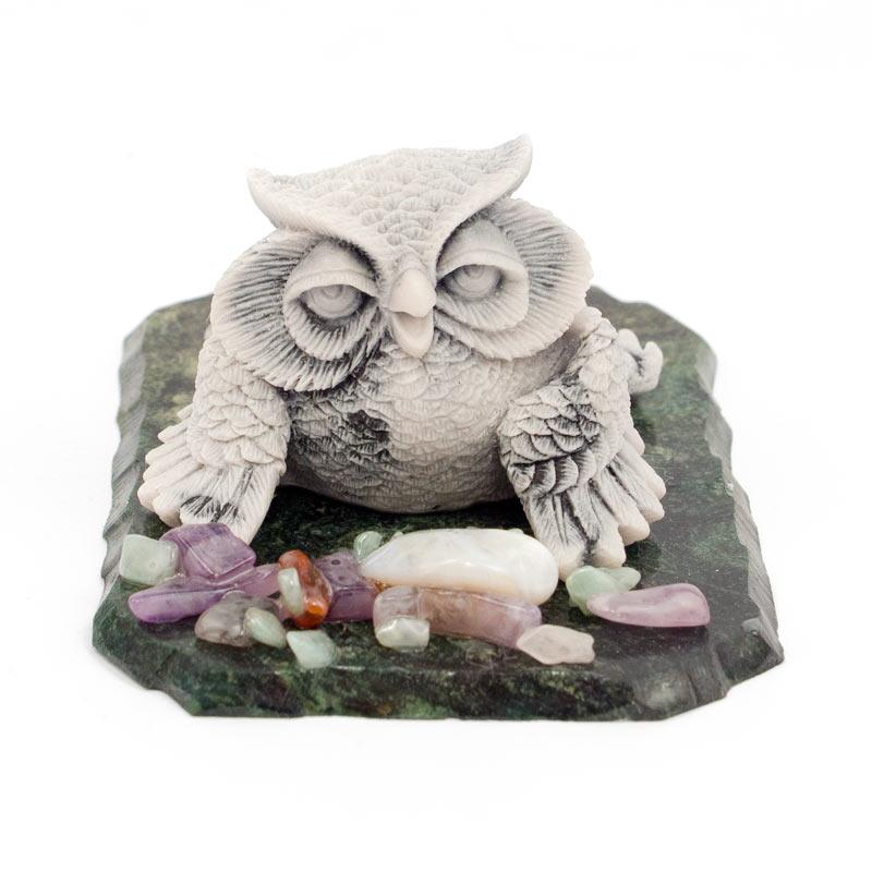 Сувенир из мрамолита "Сова сидит" фото 1 — 