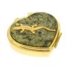 Таблетница "Сердце" с ящерицей на 3 отделения змеевик цвет золото фото 1 — 