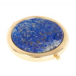 Зеркальце из афганского лазурита круглое цвет золото — 