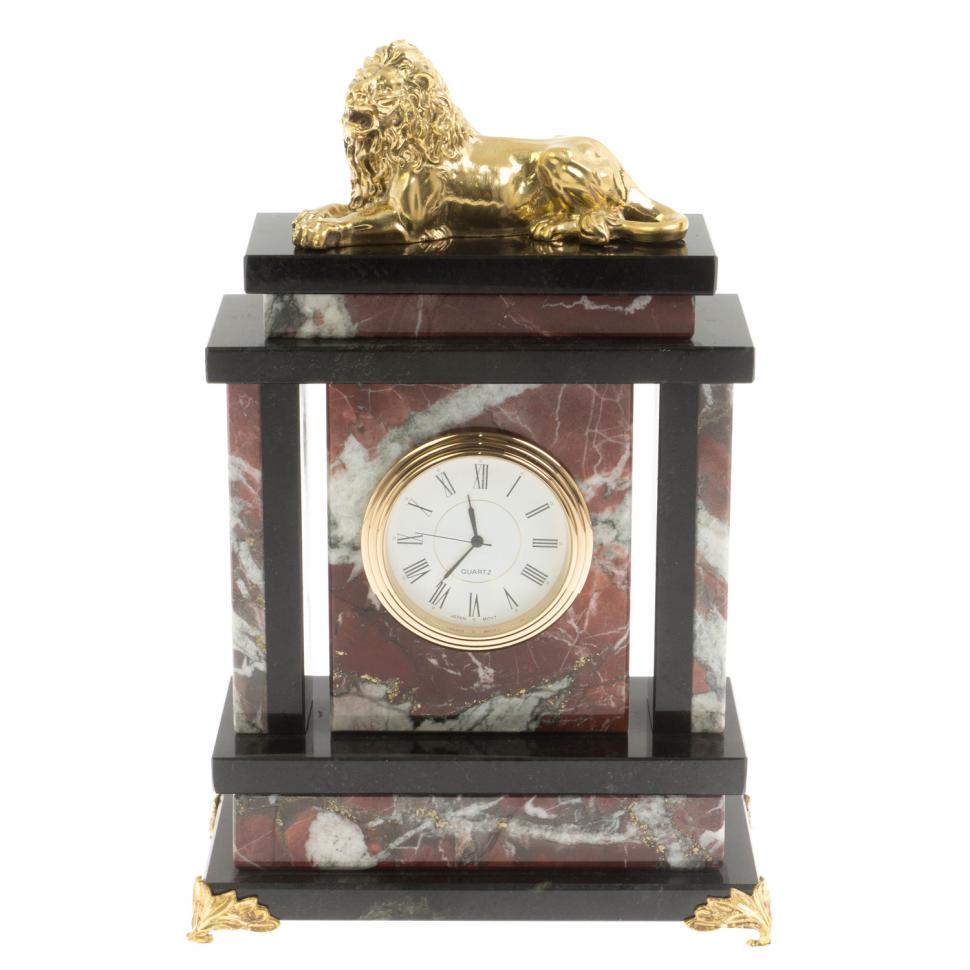 Часы "Лев" из креноида и змеевика фото 1 — 