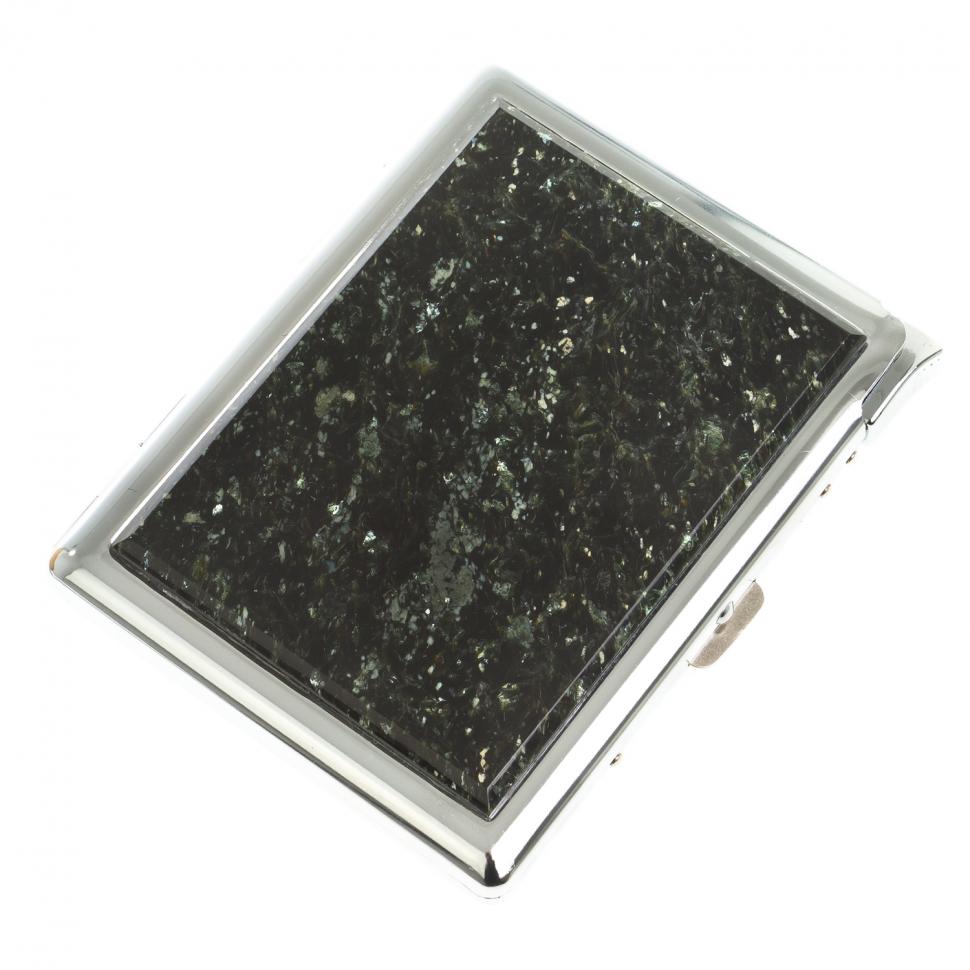 Портсигар на 10 сигарет с зажигалкой камень мусковит фото 1 — 