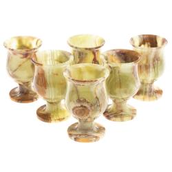 Набор рюмок из оникса в футляре 6х9,5 см 100 мл (2,5х4) 6 шт — 