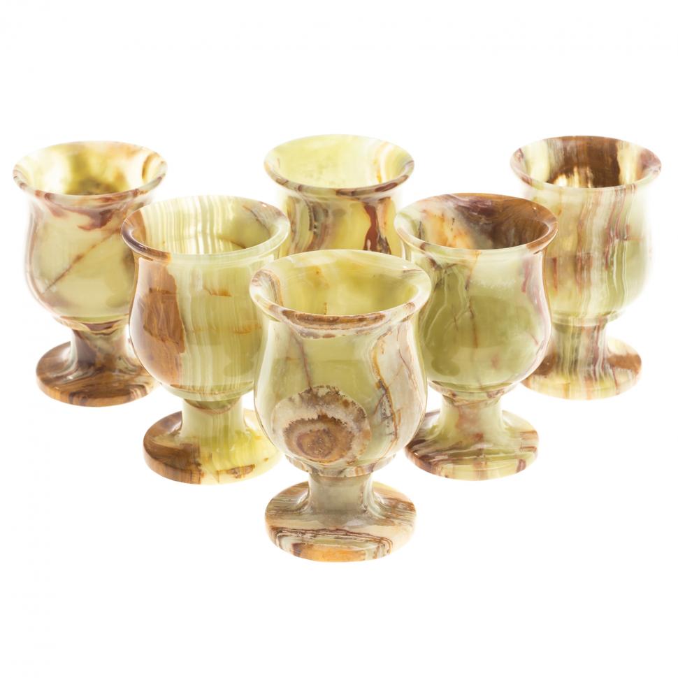 Набор рюмок из оникса в футляре 6х9,5 см 100 мл (2,5х4) 6 шт фото 1 — 