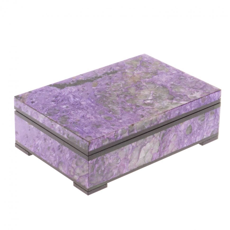 Шкатулка из чароита "Классическая" 14х9,5х4,5 см фото 1 — 